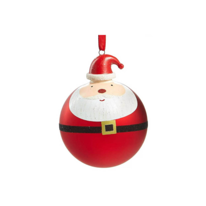 Holiday Lane Santa’s Favorites Santa Ball Ornament, Red